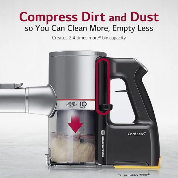LG CordZero Cordless Stick Vacuum Cleaner, 2 Batteries Up to 120 Minutes