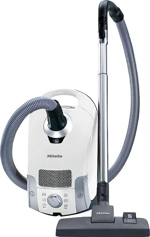 Miele Compact C1 Pure Bagged Canister Vacuum with High Suction Power Designed for Hard Floors and Low-Pile Carpet
