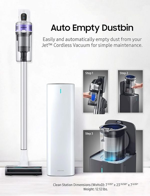 Samsung 70 + CS Bundle Jet Cordless Stick Vacuum, Violet